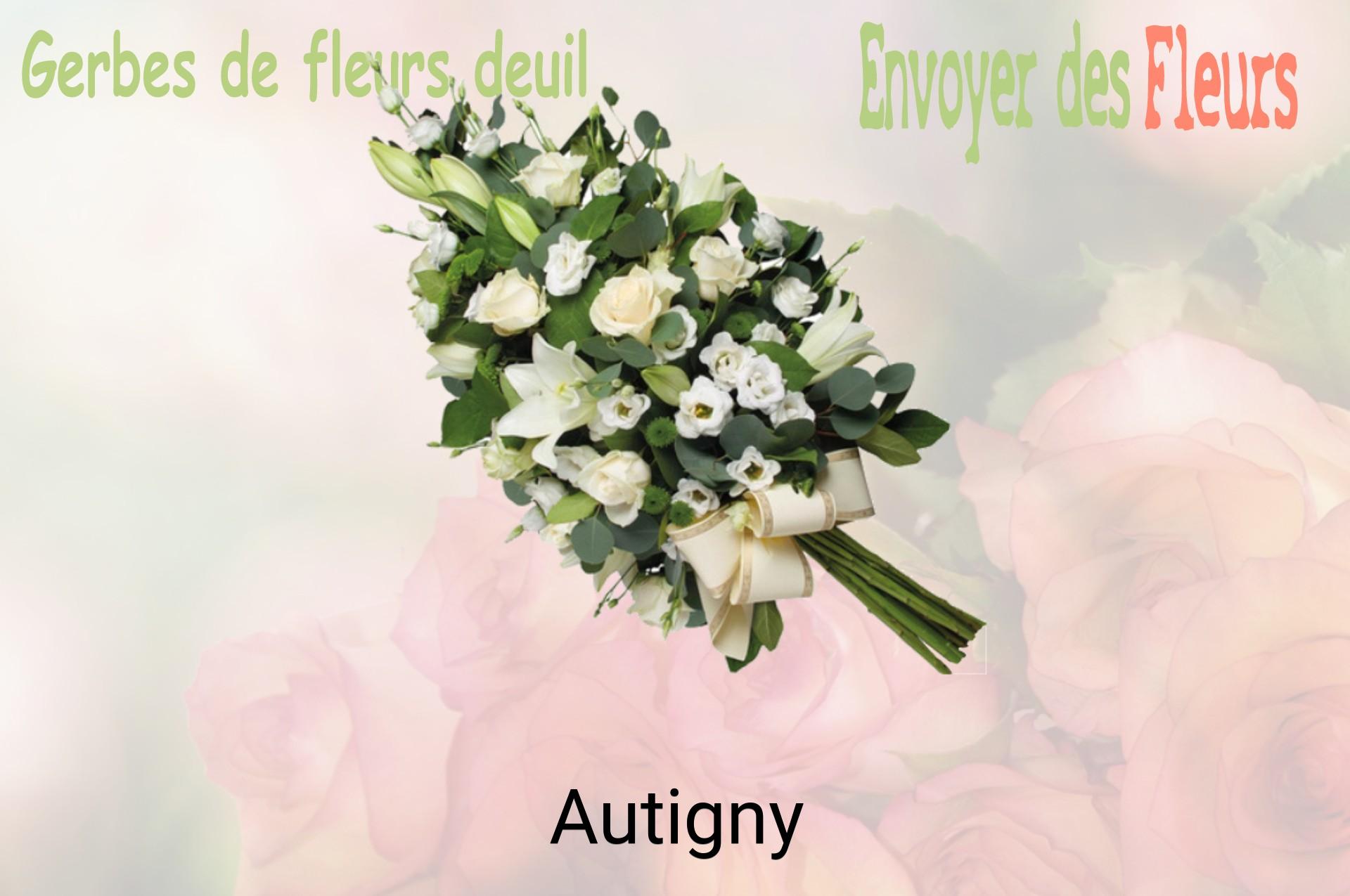 Gerbe de fleurs de deuil livrée à Autigny